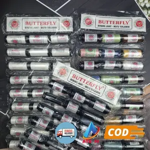 Benang BUTTERFLY isi 36pcs/Benng Mahkota Raja (36pcs)/Benang Warna/Benang Jahit/Benang Renteng Menjahit Hitam