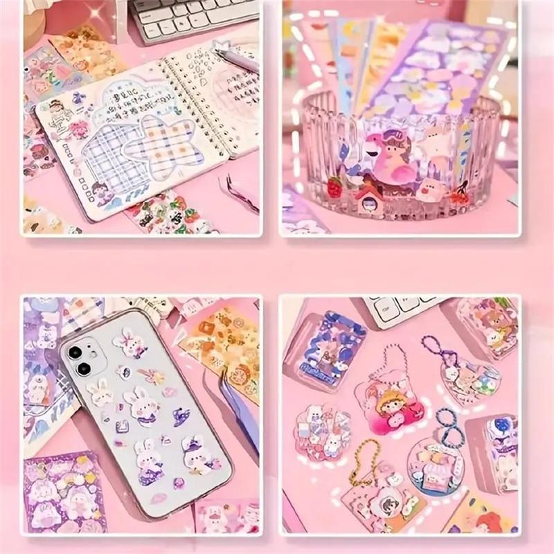 Product Introduction of Random Color Cute Cartoon Sticker (100pcs/set), Waterproof Self Adhesive Decor Paper, Decor Sticker for Gift Greeting Card Water Bottle Laptop Phone, Christmas Gift 4
