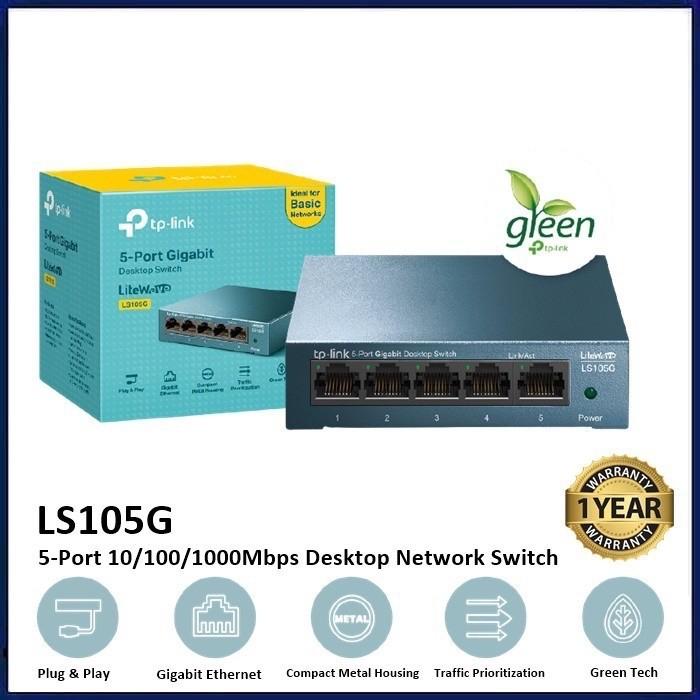 Port Design Notebook Case Jual TP-Link LS105G 5 Port Gigabit Metal Case Switch Hub Tplink SG 105G ...