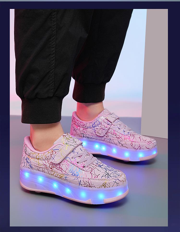 Product Introduction of In Stock Children Heelys Detachable Skate Shoes Boys and Girls Roller Skates Children Heelys New Boys Walking Shoes Four-Wheel Girls Rollerskate Double Row Skates in Stock 15