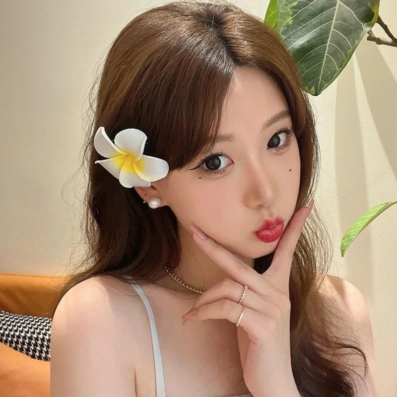 Product Introduction of Hair Clamp Wedding Decoration Egg Blossom Hair Clips Party Supplies For Bridal Wedding Party Beach Holiday Hair Barrette Side Clamp DIY Wreath Headdress Hawaiian 10