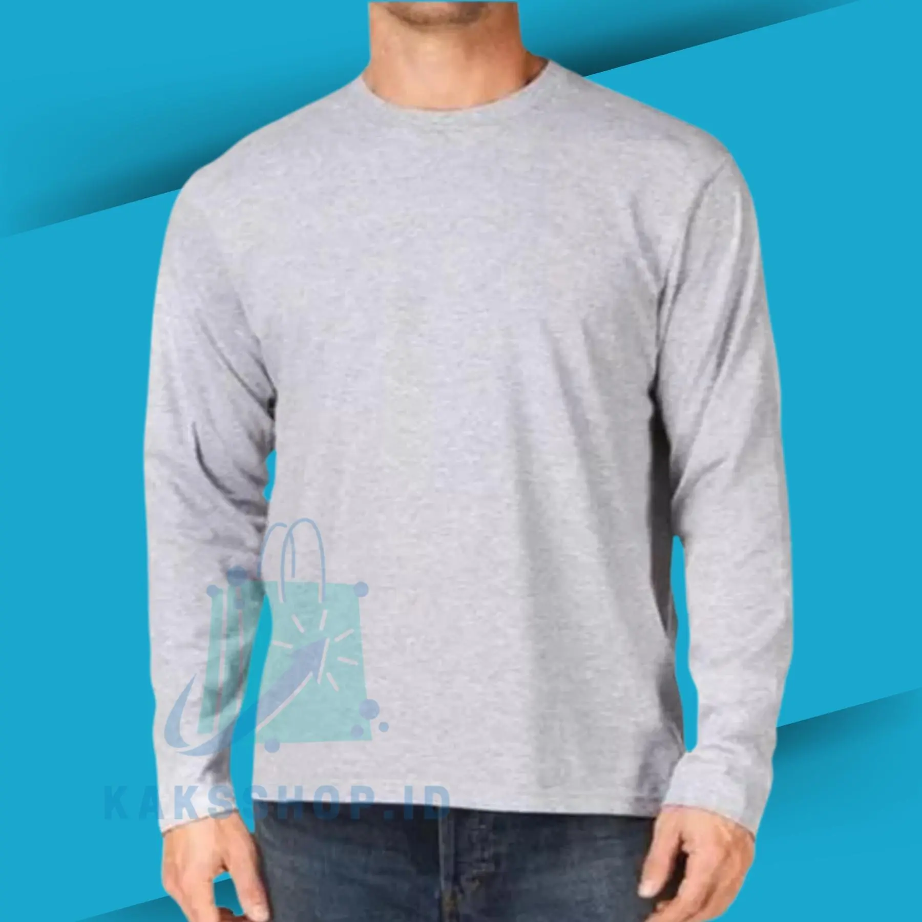 Simpel Polos Size Gelap Obolong Kaos Lengan Panjang Cotton Combed 30S Baju Pria Oversize Kattun Tangan Oblong Simple Basics Kekinian Koas