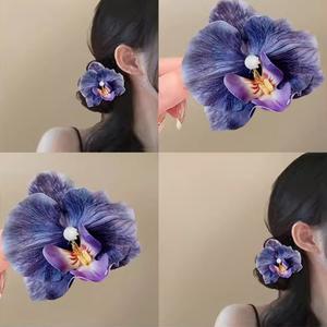 Klip Rambut Bunga, Perilla Lilac Phalaenopsis, Aksesori Rambut Poni Sisi, Hiasan Rambut Musim Bunga Perjalanan, Klip Sisi Suasana Pins Clips jepit  rambut  bu  putri