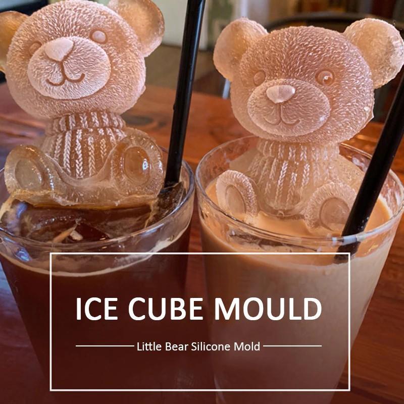 Cetakan Silikon 3D Bentuk Beruang Serbaguna Cetakan Es Batu Little Bear Ice Tray Cetakan Ice Cream Cetakan Jelly Cetakan Cetakan Kue Silicon Kitchenware 5