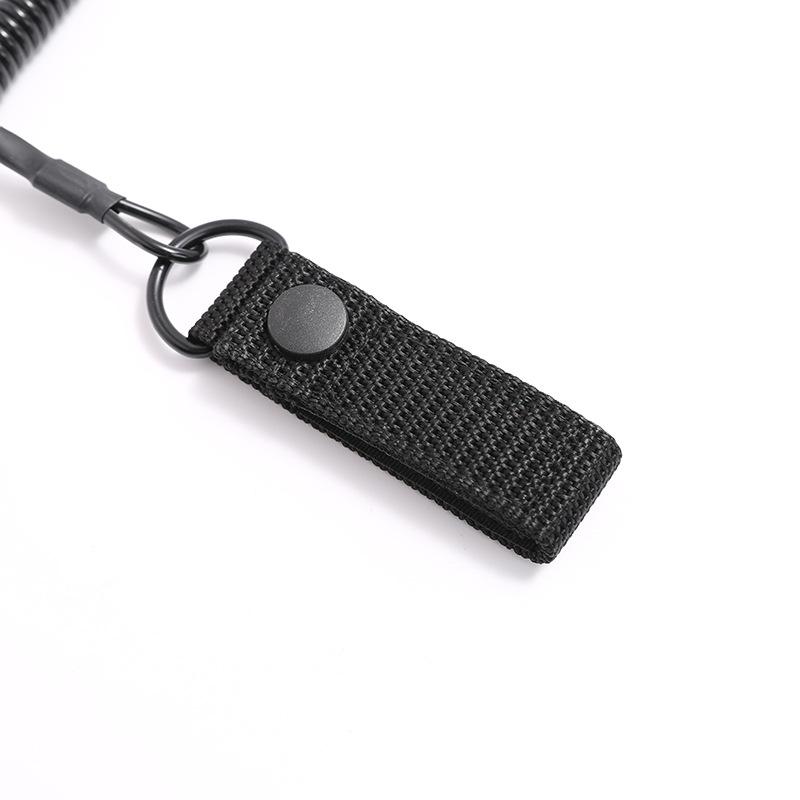 Product Introduction of Tactical Retractable Spring Elastic Rope Buckle Anti-lost Strap Keychain Portable Fishing Lanyard Outdoor Camping Tool Equipment 9