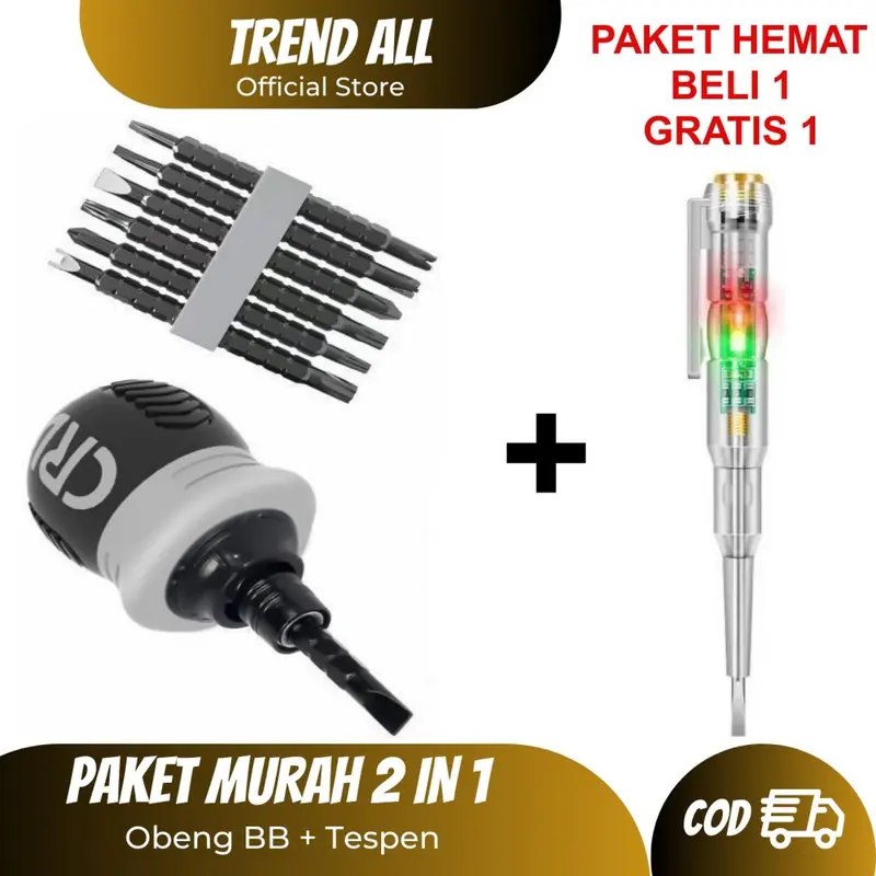BELI 1 GRATIS 1 Obeng Cebol BB + Tespen Dual LED 0