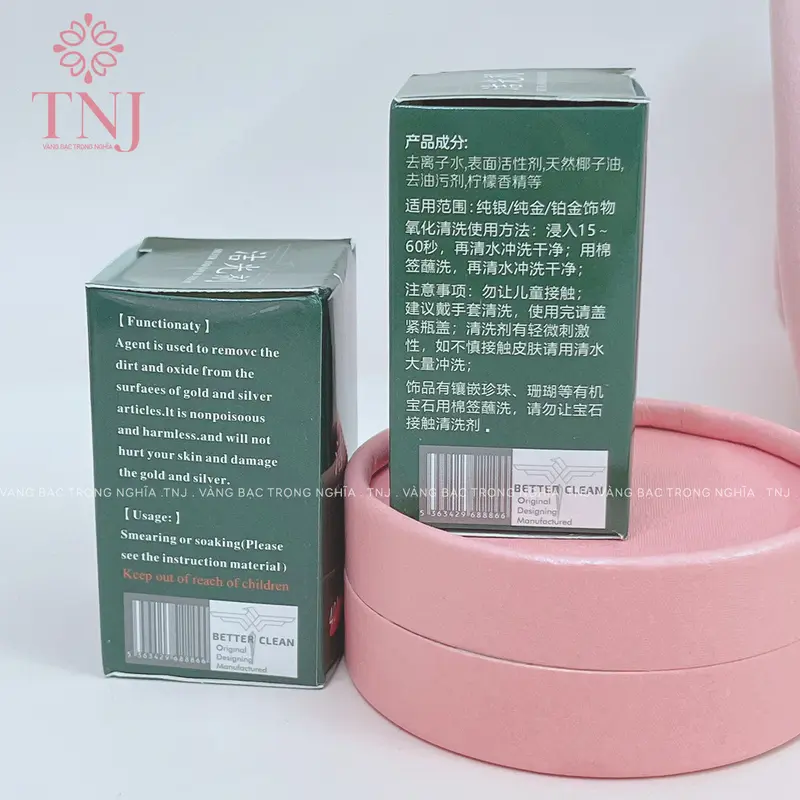 Nước rửa và làm sáng bạc, dung dịch rửa và làm sáng trang sức bạc hộp xanh 40 ml Làm Sạch 1