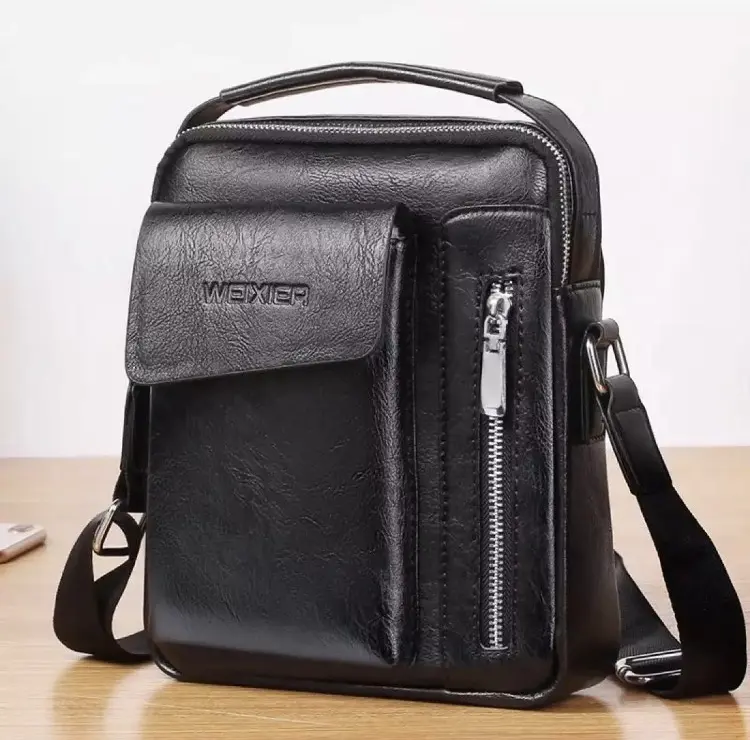 Túi đeo chéo nam thời trang da PU đựng điện thoại, ví, đồ cá nhân size 22x18x6cm - Kiểu dáng nhỏ - Đeo Vai Bag Nhung Đồng