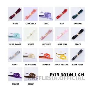 PITA SATIN IMPORT KECIL UKURAN LEBAR 1CM PREMIUM (ECER PER METER) PITA KADO GIFT BOUQUET BUNGA DEKORASI