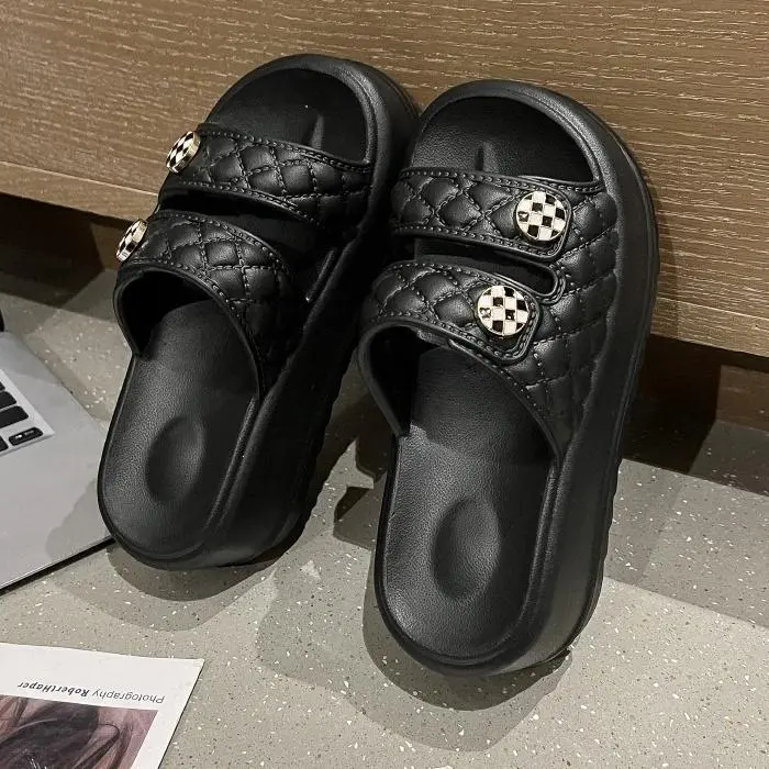 M-PH FENTINA Sandal Wanita Kekinian Sandal Fuji Korea Sandal Jelly Slop Wedges Premium Tidak Licin Empuk Hitam Sendal 8
