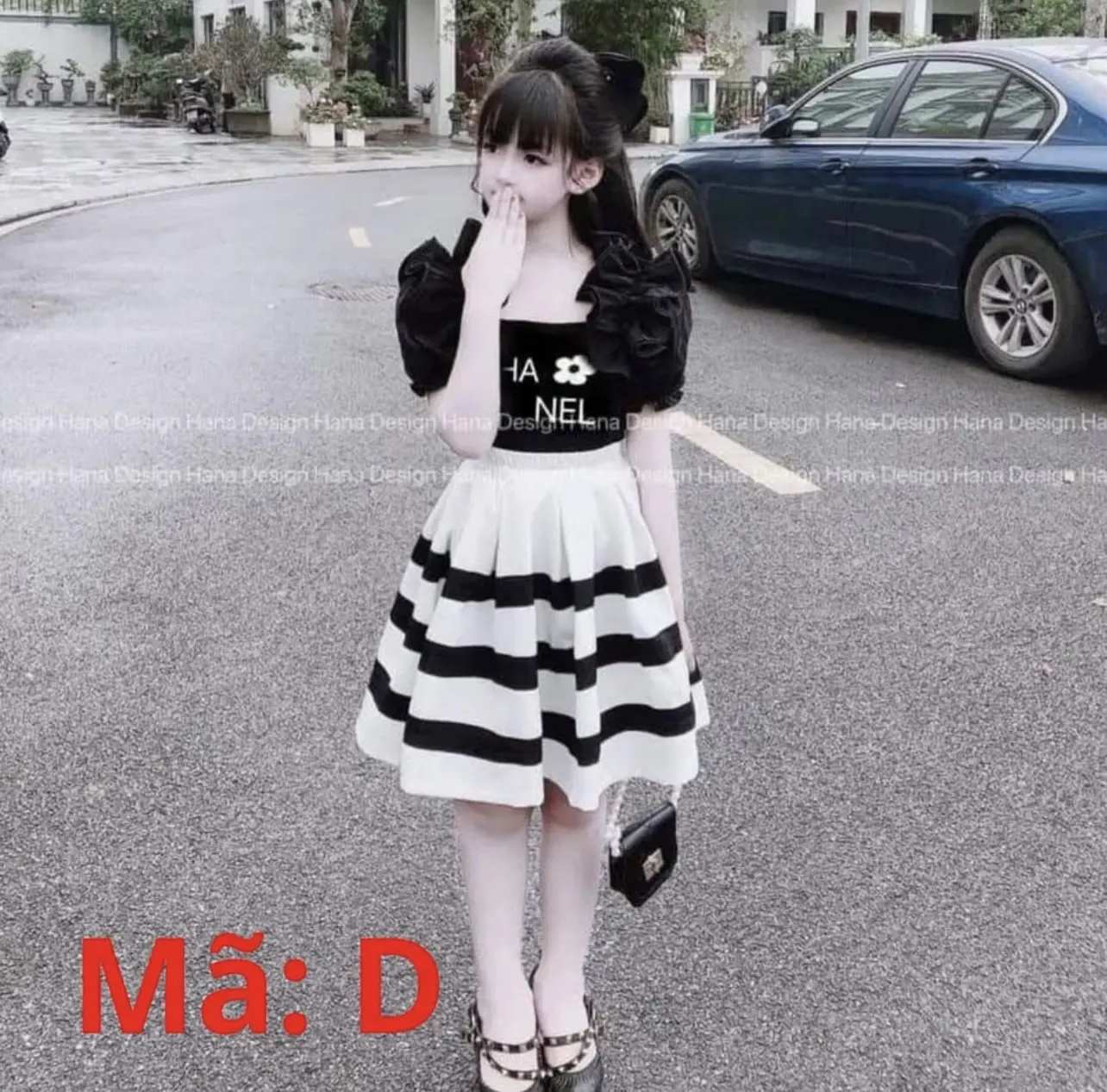 S1D: (20kg - 50kg ) SET ÁO THU COTTON PHỐI BÈO, CHÂN VÁY COTTON LẠNH PHỐI SỌC TRẮNG ĐEN CHO BÉ GÁI