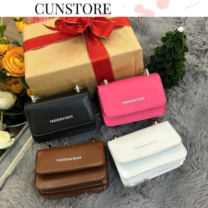 Túi Xách Nữ Mini Nắp Vuông Basic Kem Đeo Kẹp Nách Đeo Chéo Đeo Vai Bag TDC326