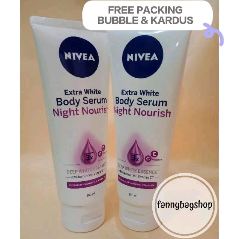 [isi 2 pcs] Paket Twins Nivea Body Serum Night Nourish 180ml 0