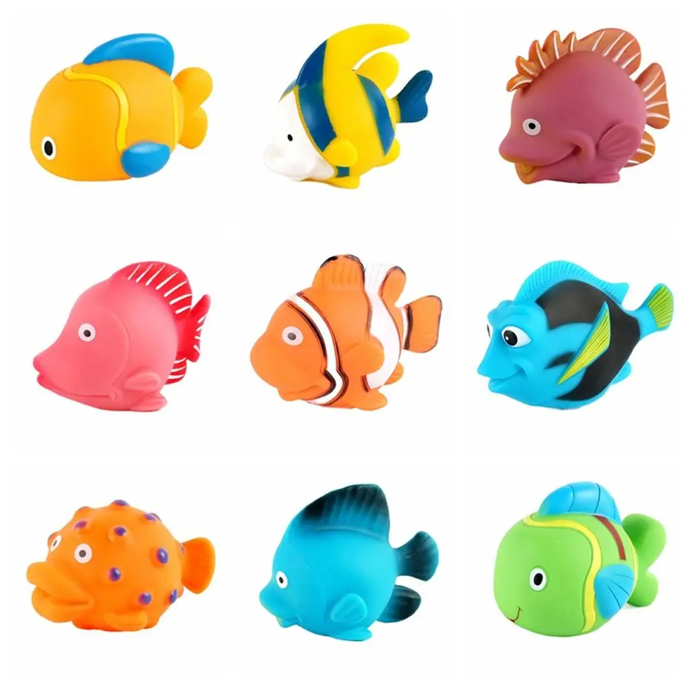 Water Play Fish Animals Baby Bath Toys Soft PVC Spray Water Shower Toy Cartoon Squeeze Swimming Water Toys Bathroom