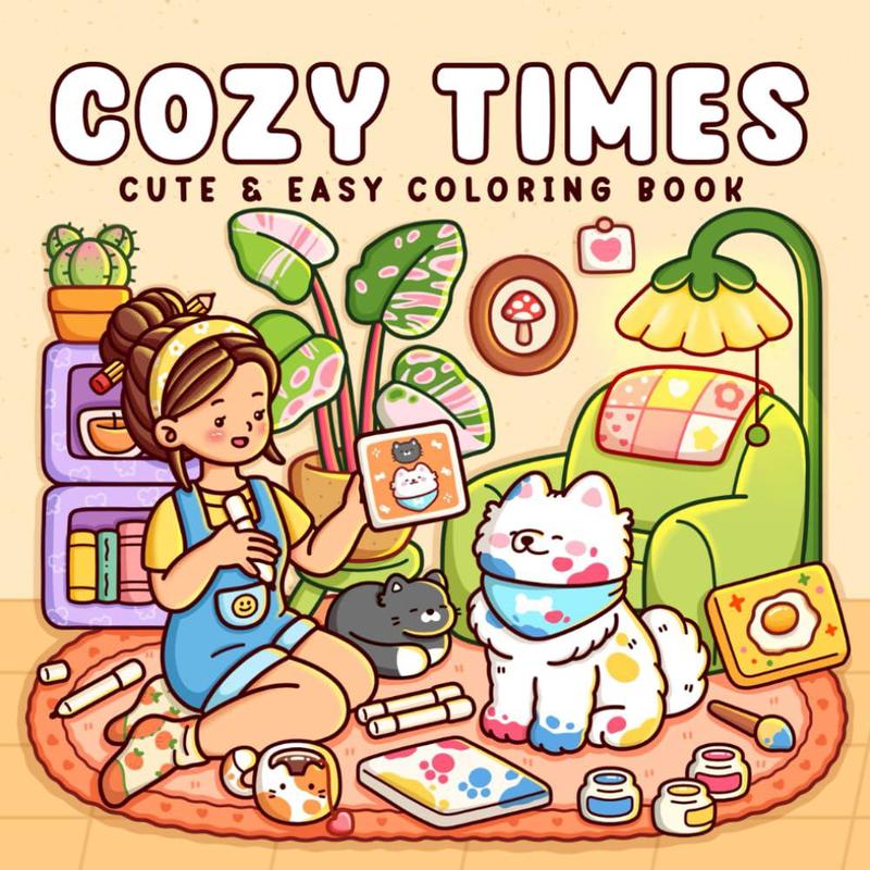 Cottage Vibes & Cozy Times Coloring Book Set, 2 Counts/set Coloring Book, Arts & Crafts Easels, Painting Supplies for Girls, Boys, and Pets 2