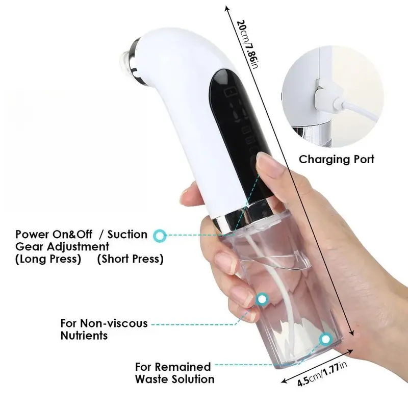Facial Pore Vacuum Cleaner, 1 Count Facial Pore Vacuum Cleaner Handle with 6 Counts Multi-function Replacement Head, Facial Cleansing Products 1