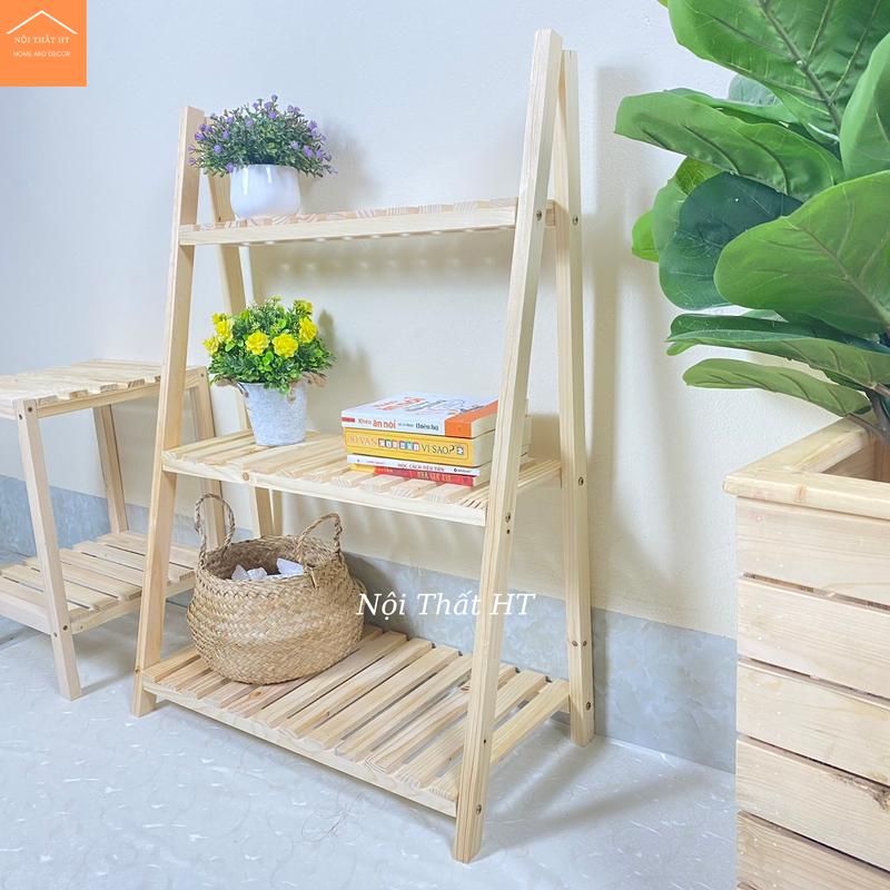 Kệ Gỗ Đa Năng, Kệ Cây 3 Tầng Gỗ Thông - Nội Thất HT Nhà Bếp