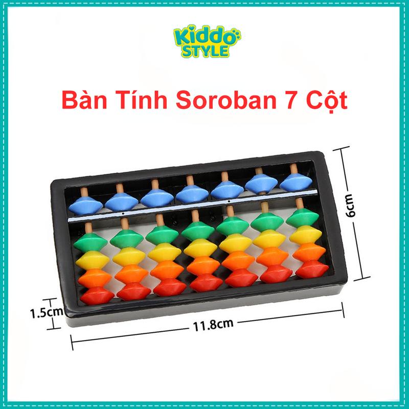 Bàn Tính Soroban 7 Cột - Loại Bàn Tính Nhựa ABS - Kích Thước 11.8*6*1.5 cm đồ  chơi đếm