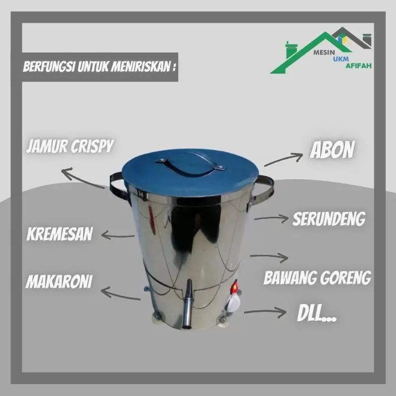 Mesin peniris minyak atau spiner otomatis kapasistas 10 Liter 1