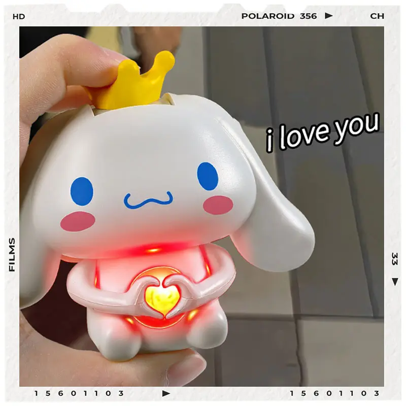 Creative Light-Emitting Sanrio Heart Gesturekiawaii Cinnamon Doll Model Figure Pendant Heart Light-Emitting Confession Toy Valentine's Day Gift