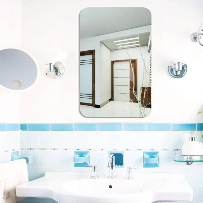 【MAX】 Stiker Cermin OVAL KOTAK 3D Dinding Kaca Acrylic Wallpaper Mirror 1
