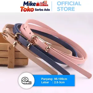 Mike Toko Serba Ada Ikat Pinggang Wanita B70 Sabuk Fashion Skinny Bahan Kulit PU Gesper Metal Buckle 95-105cm Cocok untuk Pakaian Formal & Non Formal Jeans Belt Woman Hadiah