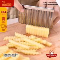 Gambar Kitchen Balance Pisau Pemotong Kentang Zigzag Alat Potong Keripik Sayur Buah Bergelombang Stainless Steel 1103 - Pisau Potong Kentang dari Kitchen Balance Kota Administrasi Jakarta Utara 1 Tokopedia