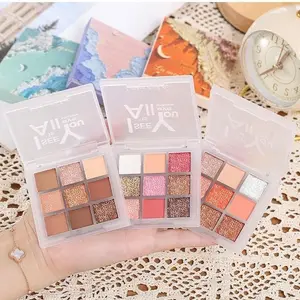 Eyeshadow Palette 9 Colors Eye Shadow Glitter Shimmer 9 Warna