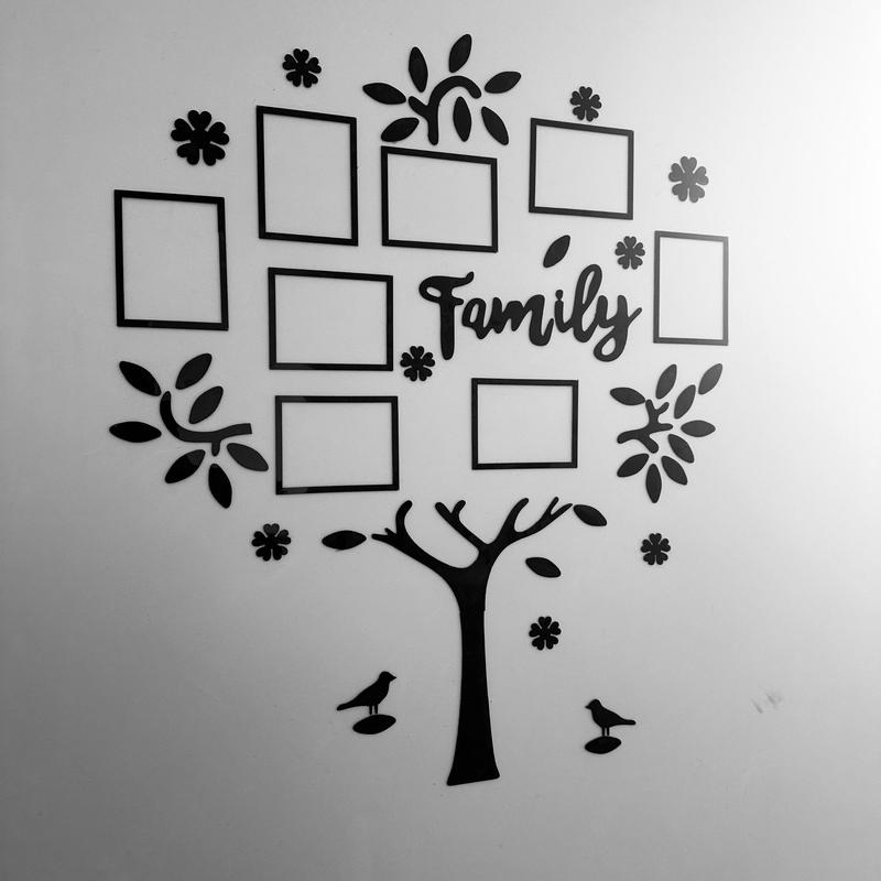 Product Introduction of Tree Design Wall Sticker, Creative 3D Acrylic Wall Decal with Photo Frames, Wall Art Decor for Home Living Room Bedroom Study Room 5