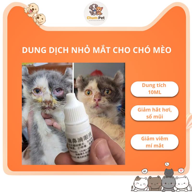￼Dung dịch nhỏ mắt, nhỏ mũi cho chó mèo hàng nội địa Tr ung giúp giảm viêm mí mắt, chảy nước mắt, hắt hơi, sổ mũi