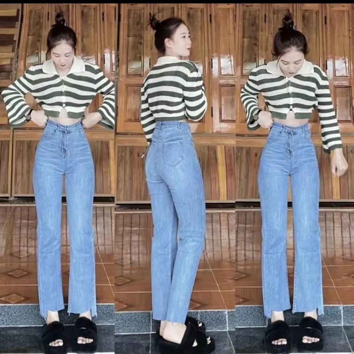 Hot 2024 Quần jean ống đứng nữ co giãn 4 chiều cạp cao NHIỀU MÀU