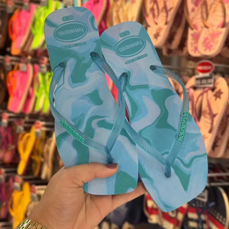 Havaianas Square Jelly Chinelo Brasileiro com Tiras Quadradas Translúcidas