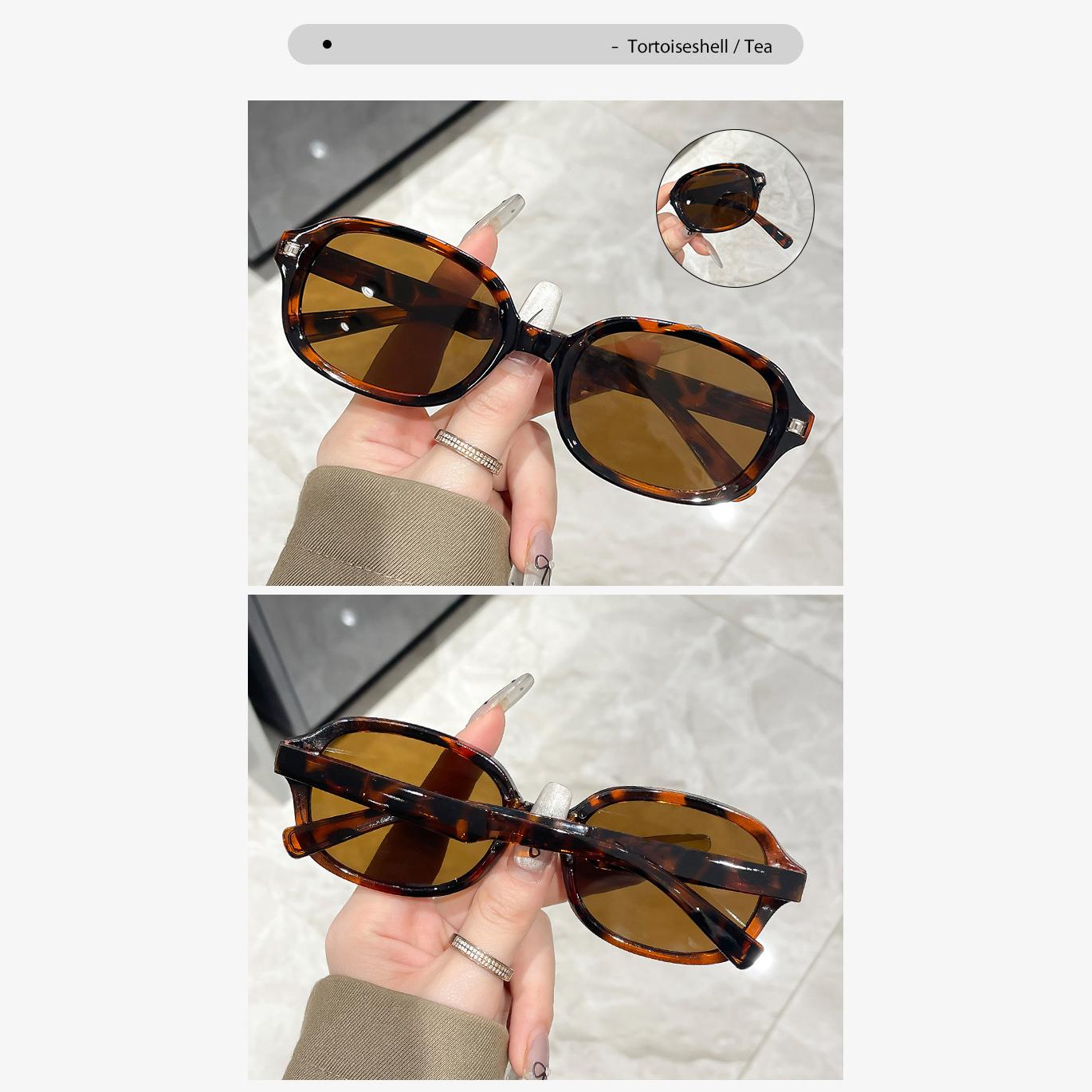 Folding Oval Sunglasses Fashion Korean Retro UV400 Shades  display picture 1