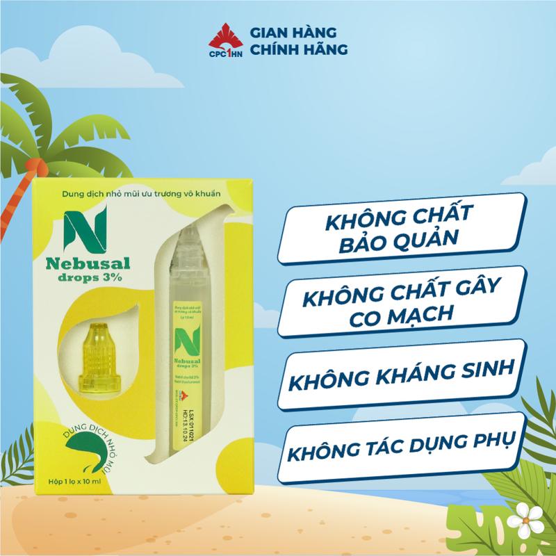Nhỏ Mũi Nebusal 3% Giúp Giảm Nghẹt Mũi, Sổ Mũi Cho Bé - Lọ 10mL 6