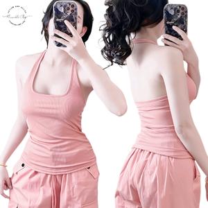 Áo 3 Lỗ Cổ Yếm Nữ Form Dài Ôm Body Màu Trơn, Chất Vải Thun Gân Tăm Lạnh, Women Top Trắng Sò Voan