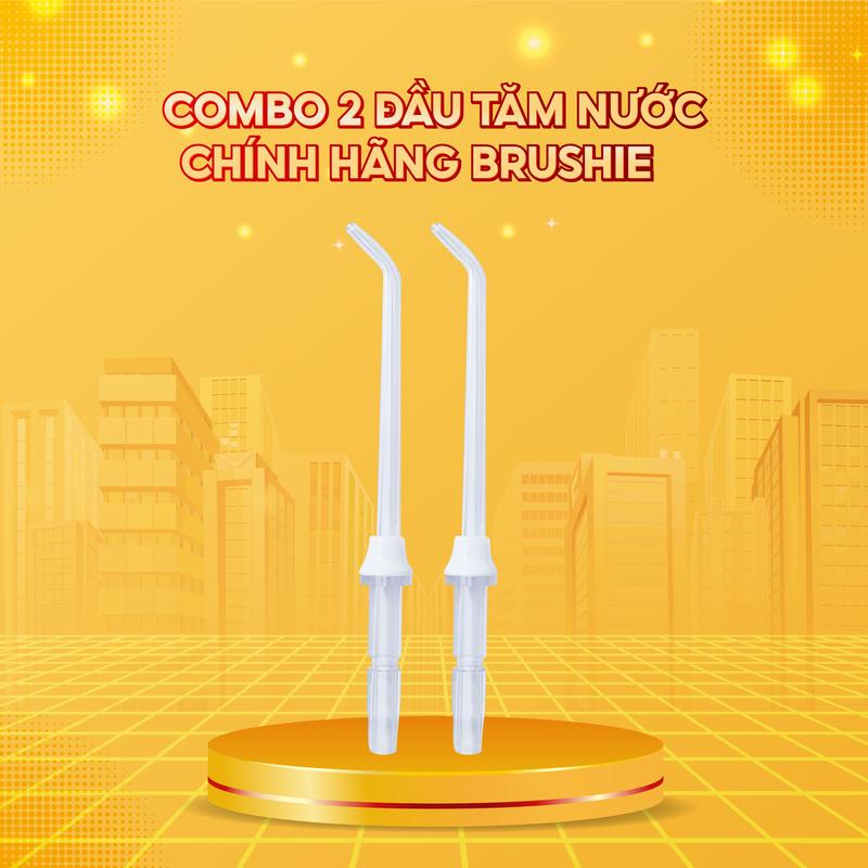 Phụ kiện Brushie Combo 2 đầu tăm nước chính hãng Tăm nước thập sắc Brushie