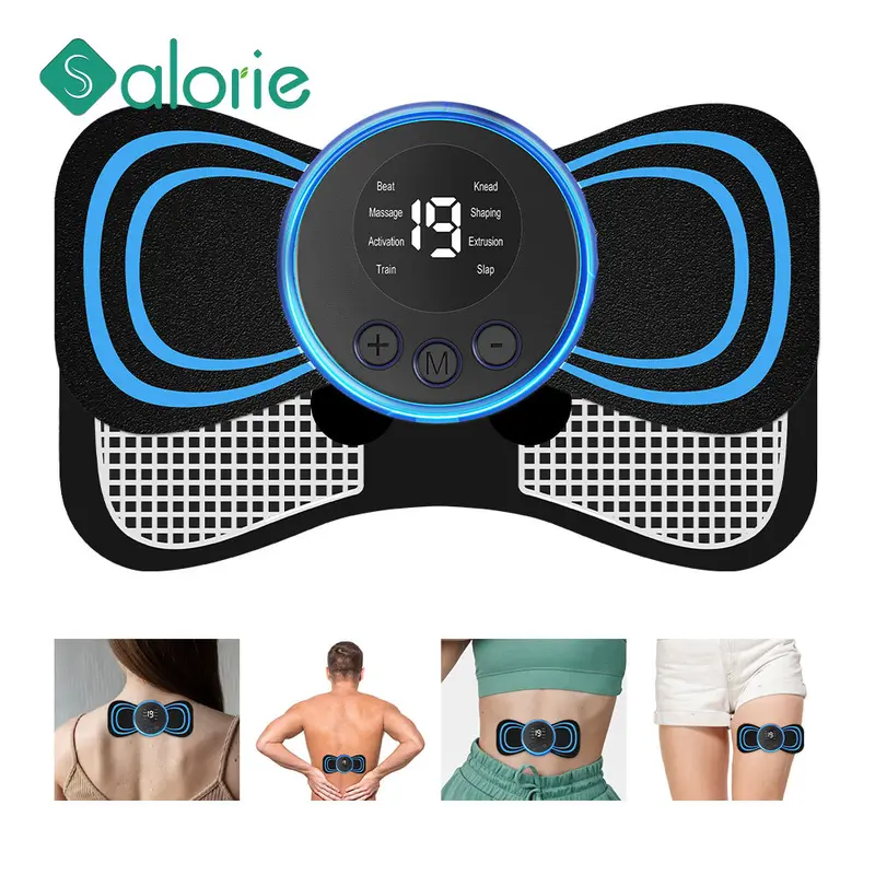butterfly vibrating body massager Ziloty Body Massager Machine for Pain Relief Wireless Vibrating Massager 8  Mode & 19 Strength Level EMS Massager Mini Massager Butterfly Massager for  Shoulder, Legs, Neck, Back Massager (Multi) main image 1