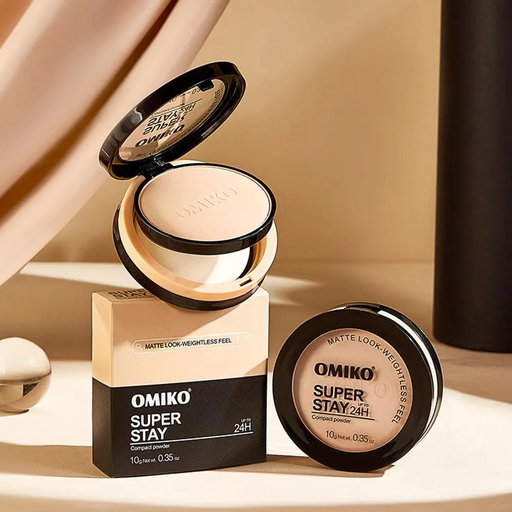 3Color Pressed Powder Waterproof Long-lasting Full Coverage Face Compact Setting Powder Makeup Foundation Oil Control Cosmetics