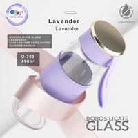 Gambar Botol Minum Kaca U-703 Handle Silicone 430 ML Leak Proof - Purple dari Ollahomeliving Kota Bogor 2 Tokopedia
