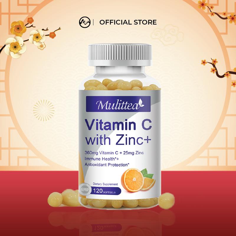 [CHÍNH HÃNG] Viên uống Mulittea Vitamin C 360mg & Zinc giúp da sáng và đàn hồi, hỗ trợ mờ thâm sạm , làm chậm lão hóa – Được cấp phép bởi VFA – 120 viên