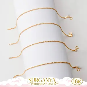 Gelang Emas Kadar 16K Korea Plintir & Rantai Cuban Super Ringan  Macan Gold