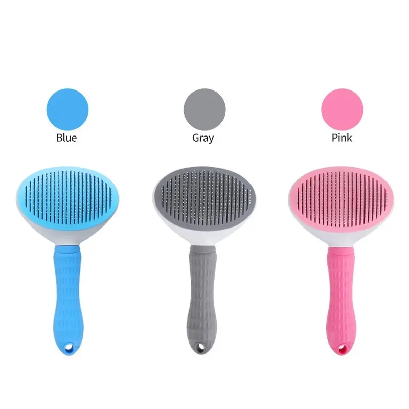 FOLOPETS Sisir Kucing One Touch + Sikat Bulu - Tekan Tombol Lepas Bulu Otomatis Sisir Anti Kusut Sisir Grooming Profesional 1