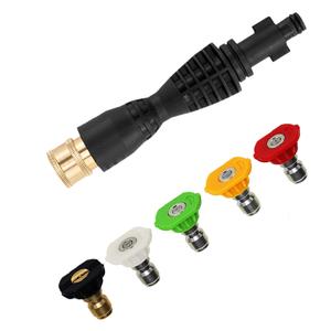 Kit de adaptador para pistola de limpieza de alta presión de PWACCS, incluye 1 conector rápido de 1 1/4 pulgadas, accesorios para pistola de lavado y 5 cabezas de boquilla, accesorios para pistola de limpieza de alta presión para automóvil