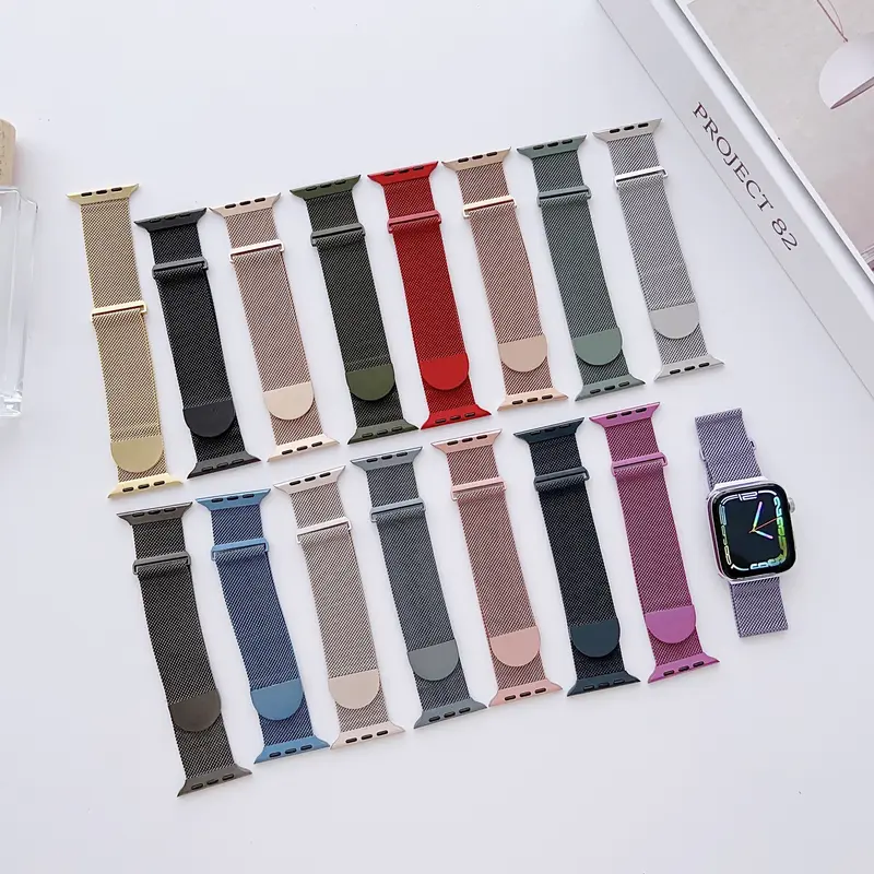 Dây Thép Lưới DAT203 Khóa Hít Nam Châm Cho Đồng Hồ Thông Minh Series Ultra 10 9 8 7 6 5 4 3 2 1 49mm 45mm 44mm 42mm 41mm 40mm 38mm 1