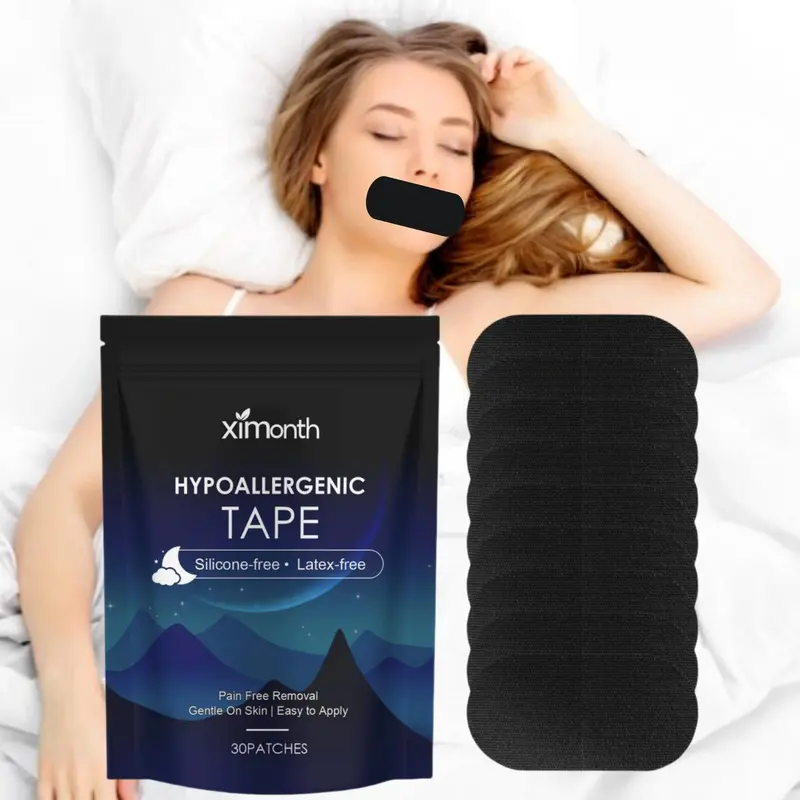 Gentle Hypoallergenic Sleep Strip, 30pcs/pack Anti-snoring Mouth Tapes, Breathable Night Sleep Care Strip for Women & Men 0