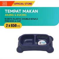 Gambar M-Pets Plastic Double Bowls 2 x 650 ml /Tempat Makan Hewan dari M-Pets Volk Pets Indonesia Kota Tangerang 3 Tokopedia