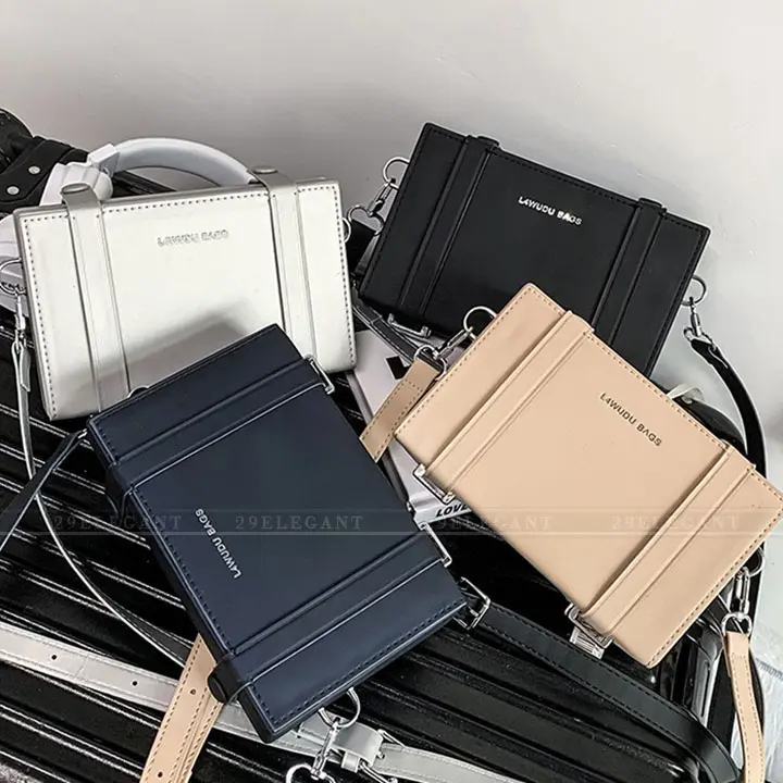 Túi Đeo Chéo Da PU Dáng Vuông Thời Trang Cao Cấp, Hàng Xuất Chất Lượng, Túi Đeo Vai Da PU Phong Cách Hàn Quốc Bag 7