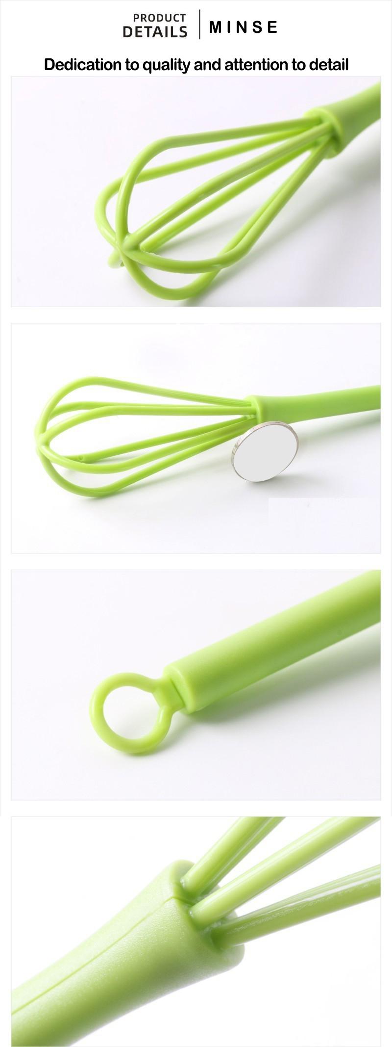 Product Introduction of Kitchen Silicone Whisk Non-Slip Egg Beater Milk Frother Kitchen Utensil Kitchen Silicone Egg Beater Tool Easy To Clean 5PCS Random Color 1