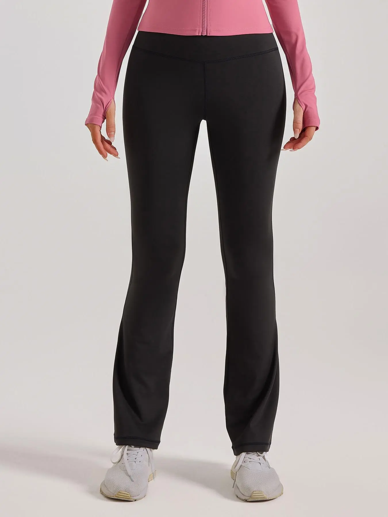 Women's Solid Flare Leg Sports Leggings, Casual Comfy Breathable High Stretch Yoga Leggings, Ladies Sportswear for Indoor Outdoor Wear