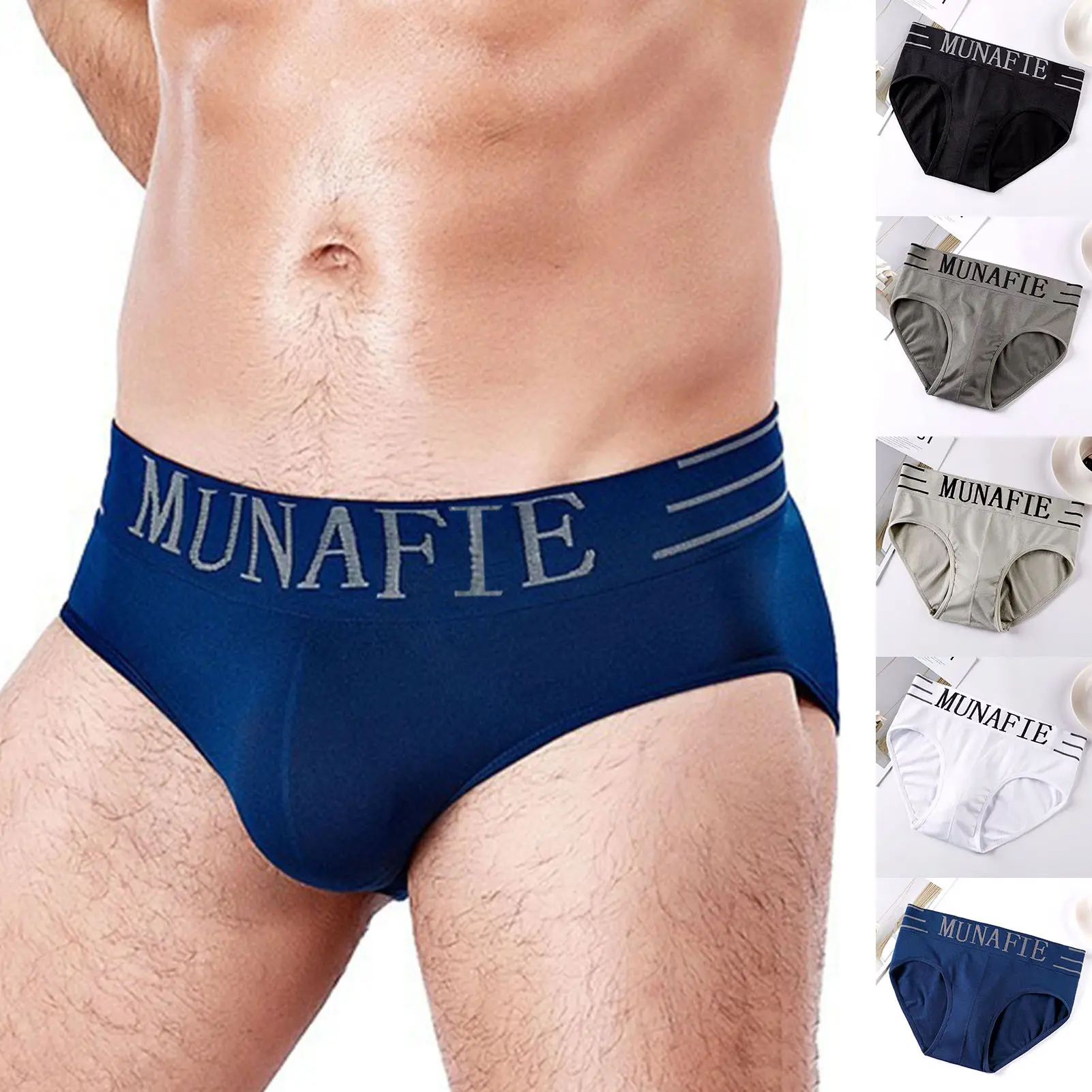 Men's Seamless Triangle Underwear Stylish Comfortable Fast-Drying Versatile with Letter Print Underwear
